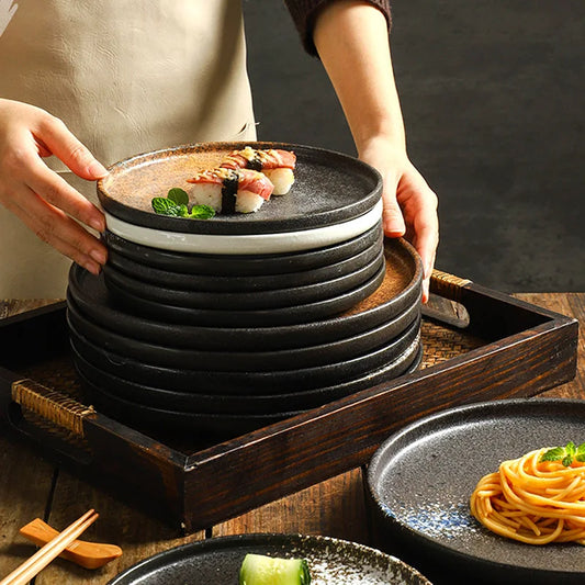 Ceramic Western Food Plate for Sushi, Breakfast Dim Sum Plate, Creative Pizza Plate, Steak Household, Italian and Japanese, New