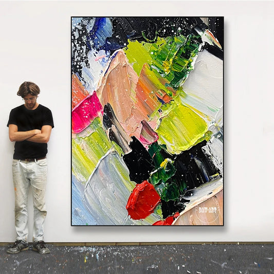 Frameless Linen Canvas Handmade Abstract Knife Texture Abstract Oil Painting Canvas Wall Decor Art Hot Selling Acrylic Art