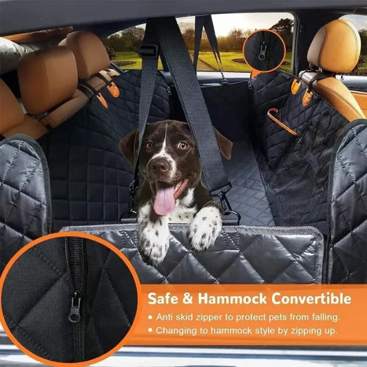 Waterproof Dog Car Seat Cover for Back Seat Dog Car Hammock with Visual Mesh Window and Side Zipper Car Seat & Door Protection