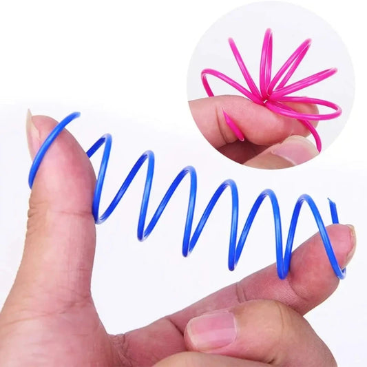 4/200Pcs Cat Spring Toy Cat Spiral Toys Interactive for Indoor Colorful Cats Plastic Springs Coil for Kitten Hunting Swatting