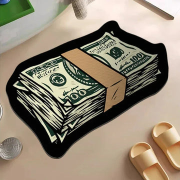 VIKAMA Upgraded Material Personalized Creative Dollar Simulated Money Carpet Living Room Bedroom Kitchen Bathroom Art Rug Mat