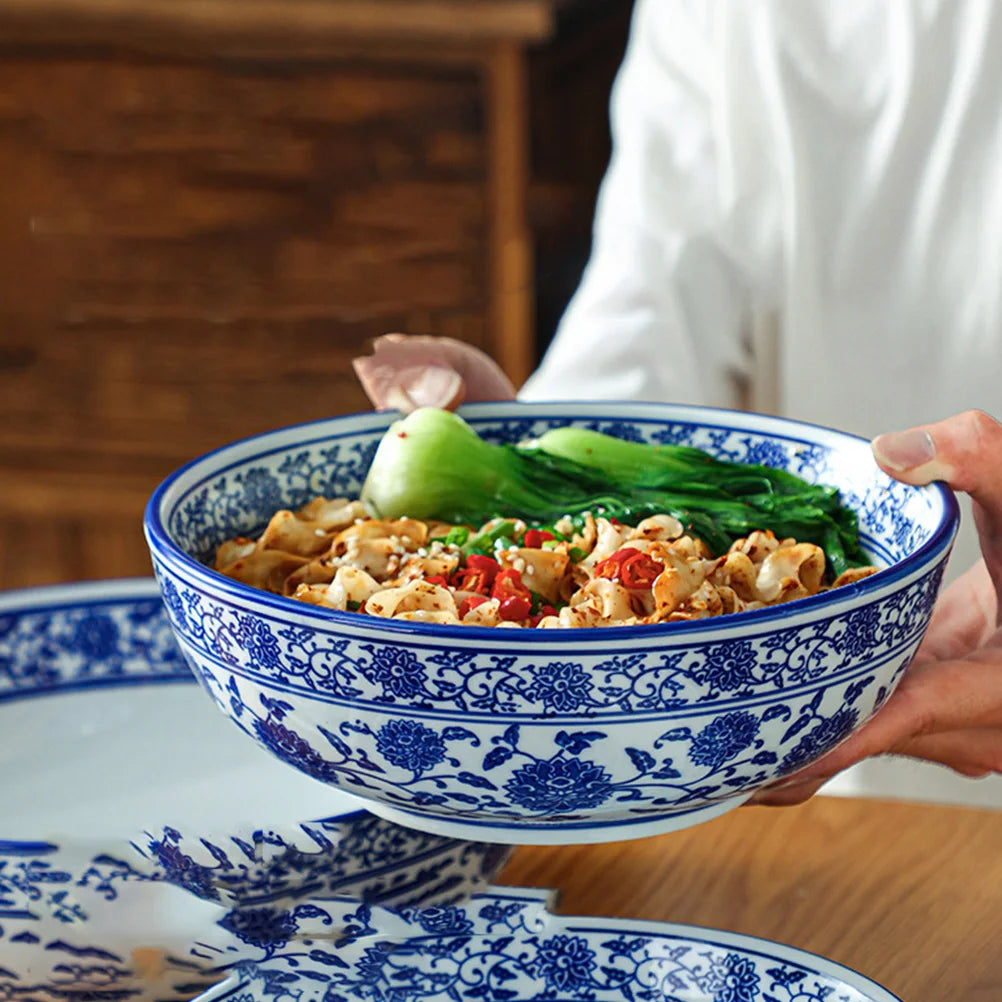 Chinese Ceramic Bowl Blue And White Noodles Soup Bowl