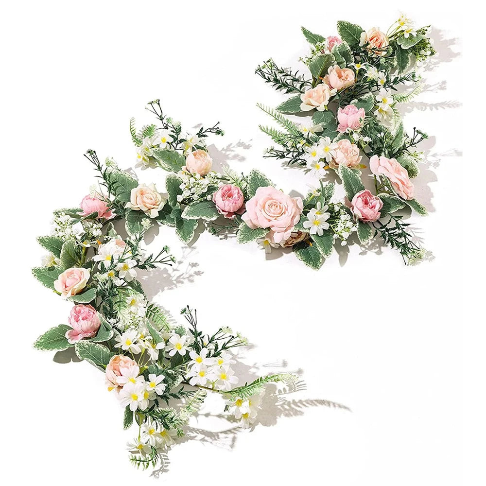 Artificial Rose Flower Vine 175cm Peony Daisy Floral Garlands for Wedding Party Decor Outdoor Table Centerpiece Valentine Day