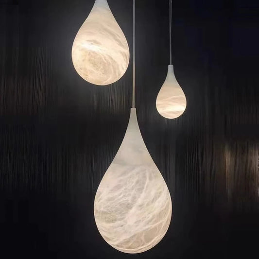 Nordic Creative New Modern Simple Imitation Cloud Stone Pendant Light Living Room Dining Room Bedroom Bedhead Hanging Line Lamp