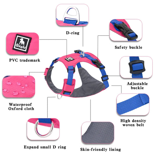 Dog Harness Waterproof Oxford Cloth Tactics Vest for Small Medium Dogs Lightweight Breathable Dog Harnesses Dogs Accessoires