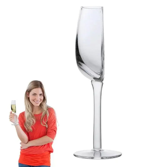 Creative Half Round Wine Glass Crystal Glass Cups, Portable Clear Glasses Multi-use Vintage Tall Wine Glassware Tableware Gift