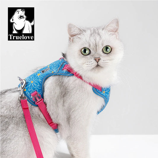 TRUELOVE Pet Pet Harness and Leash Set Lightweight Adjustable Quick-Release and Durable for Small Dogs and Cats TLH2918