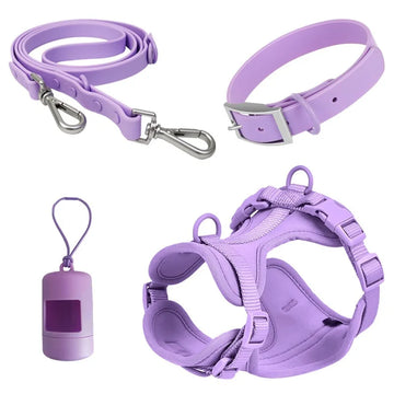 New Pet Chest Harness Set Waterproof Dog Strap Woven Tape Adhesive Tear Resistant Dog Collar Traction Rope PVC