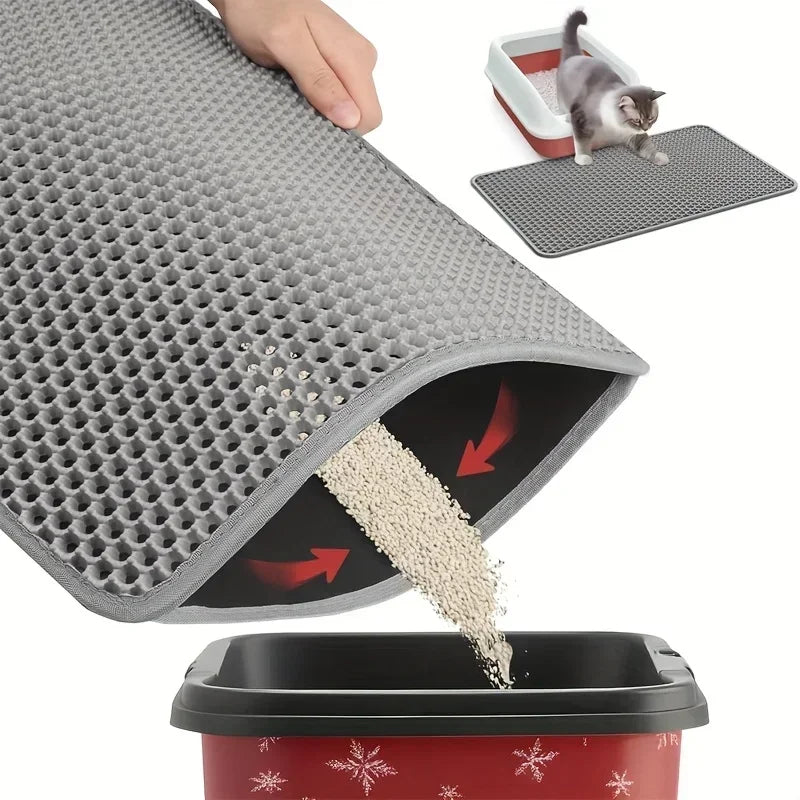 Cat litter mat, garbage collection mat, anti key mat, honeycomb double-layer design, waterproof, anti urine, anti slip