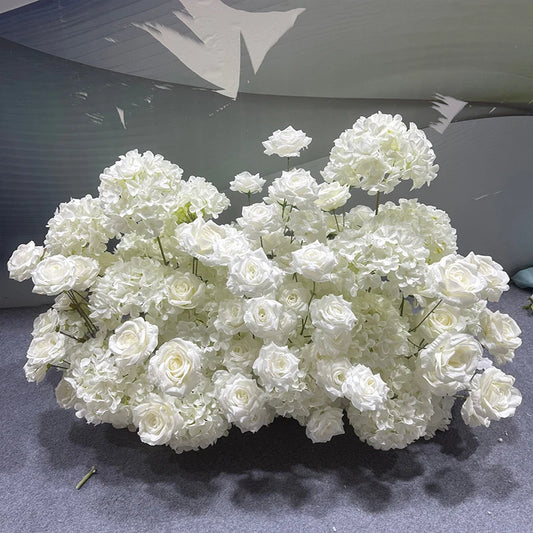Customized Artificial Flower Row Outdoor Wedding Party Decoration Flower Arrangement Road Guide Floor Flower Arrangement Props