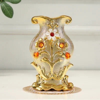 Gilt Frosted Porcelain Vase Vintage Advanced Ceramic Flower Vase For Room Study Hallway Home Wedding Decor