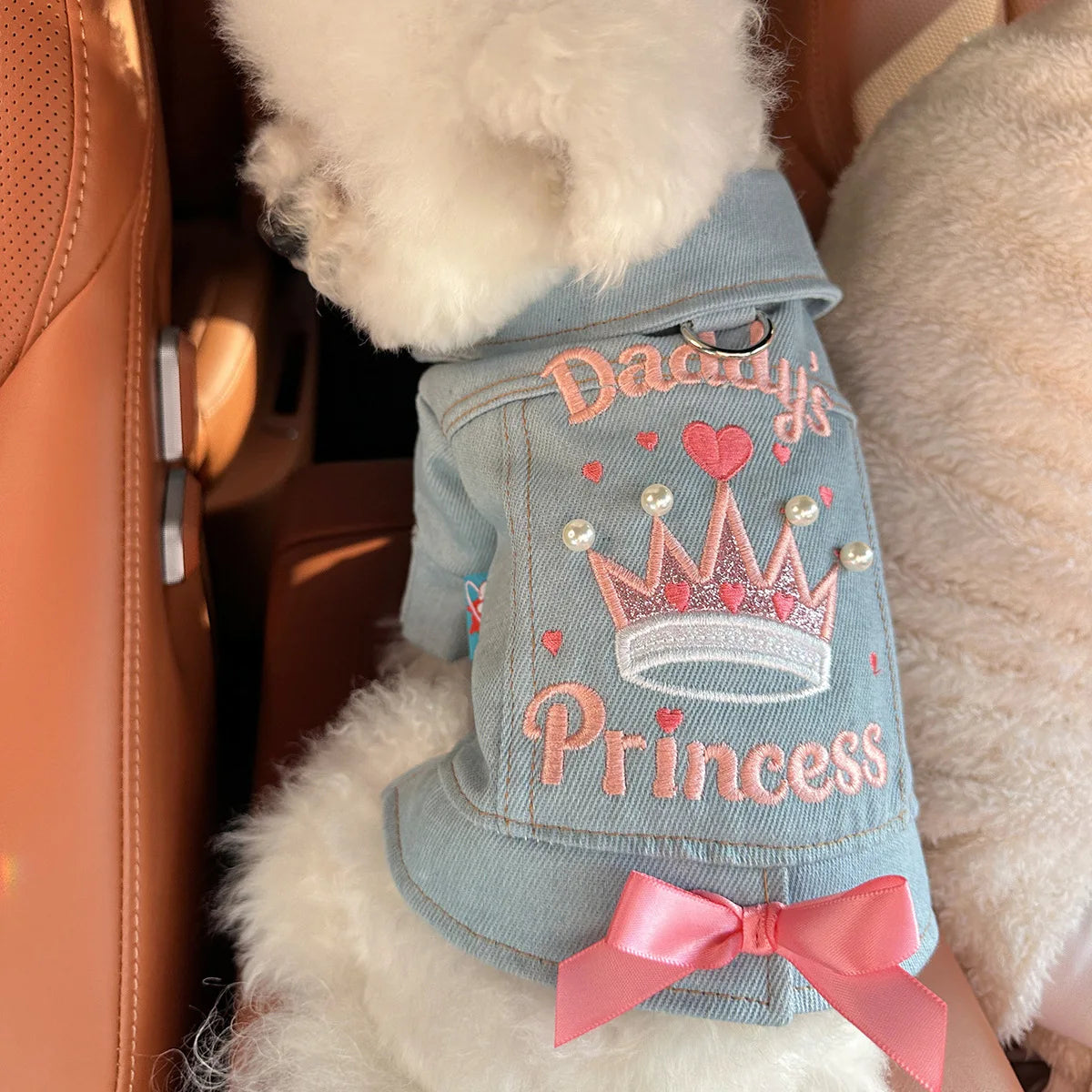Pet Dog Cat Clothes - Cute Princess Denim Jacket, Puppy Kitten Adorable Fashion Outfi