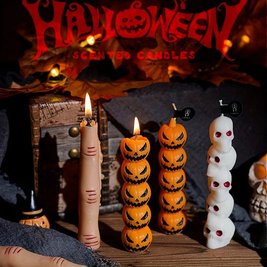 1/3pcs Halloween Scented Candles Long Stick Gothic Soy Wax Decorations for Party Home Festive Atmosphere Holiday Ornaments Gifts