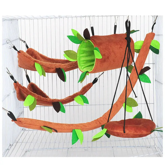 Plush Hammock Hamster Ropeway for Rats Rodent Toy House Small Animal Assessories Stump Guinea Pig Ferret Squirrel Pets Supplies