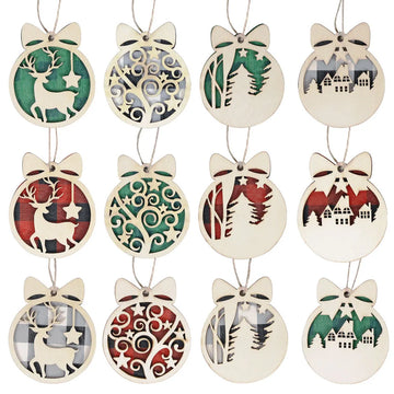 Wooden Christmas Tree Pendants,Home Decorations