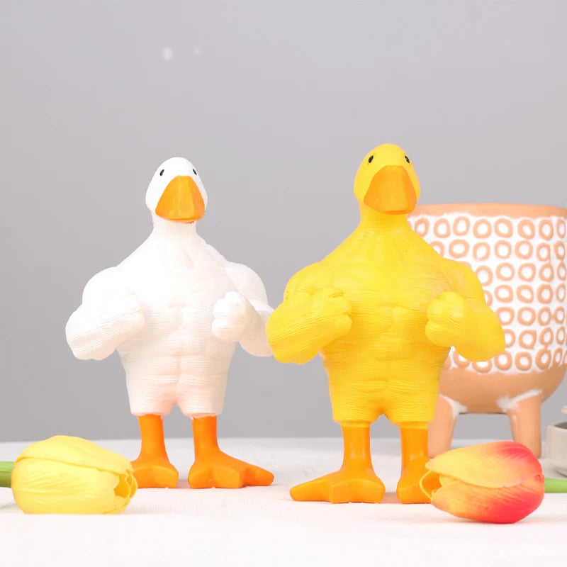 Funny Muscle Duck 1pc Duck Statue Ornament Statue Decoration Resin Crafts Sculpture Ornament Decoration