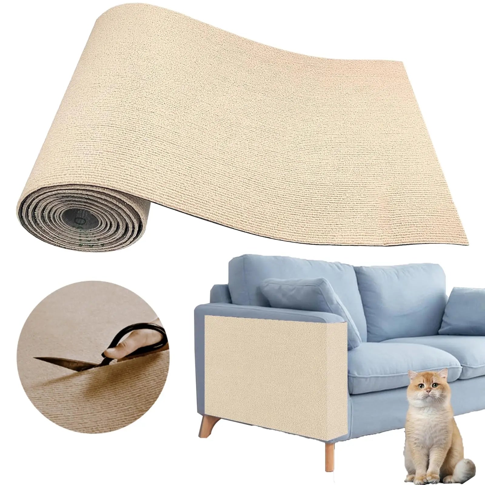 Wall Self-Adhesive Anti Cat Scratch Sofa DIY Cats Scratch Protection Paws Sharpen Trimmable Carpet Cats Scratch Board