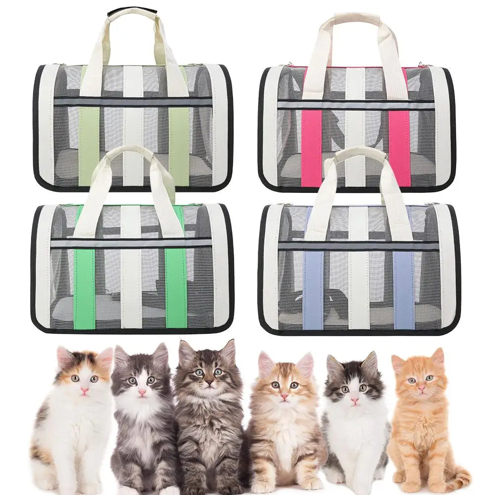 Breathable Pet Carrier Crossbody Bag Nylon Lightweight Cat Dog Go Outdoor Portable Handheld Bag Single-shoulder Pet Carrying Bag