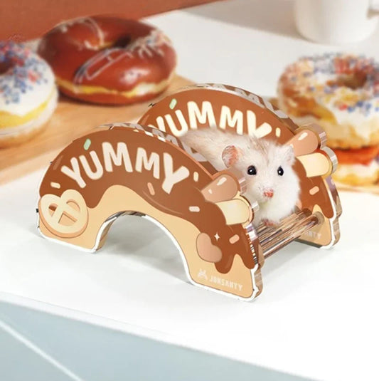Coffee Series Acrylic Hamster House Small Animal Cage Landscaping Supplies Rat Accessories Chipmunk Mouse Nest Small Pet Toy