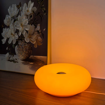 Bauhaus table lamp USB plug bedroom bedside lamp living room dining room decoration donut ambient light（Not glass）