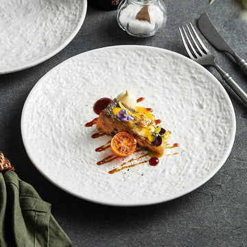 French plate White ceramic plate new flat plate Steak Household high-end Japanese and Western food