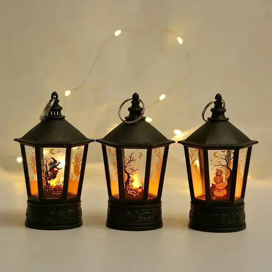 Halloween Decorations Led Candle Light Vintage Witch Castle Pumpkin Ghost Hanging LED Lantern Lamp Haloween Party Decor Supplies