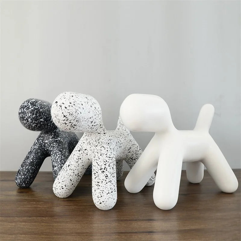 Nordic Modern Balloon Dog Statue Resin Sculpture Home Decoration Creative Animal Figures Living Room Soft Decoration Craft Gift