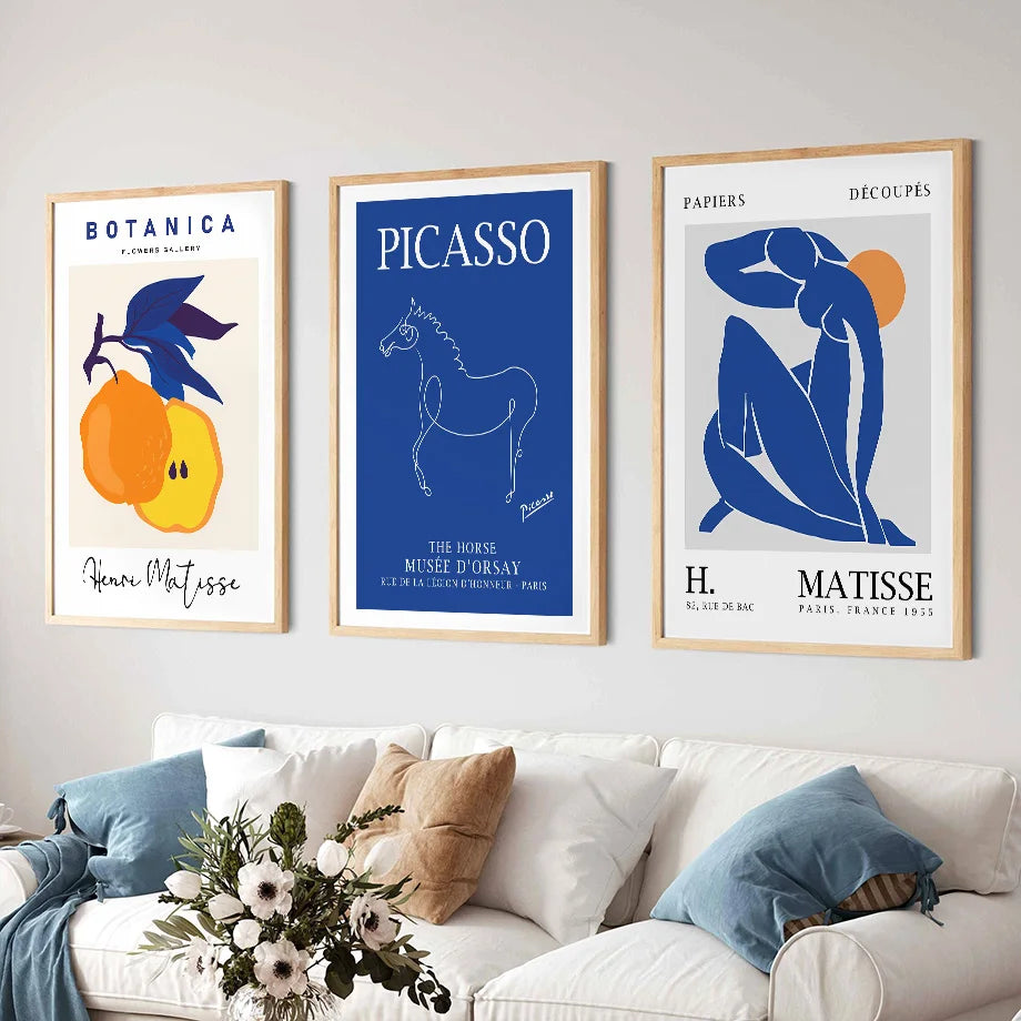 Blue Henri Matisse Picasso Woman Nude Botanical Posters And Prints Wall Art Canvas Painting For Living Room Decorative Pictures