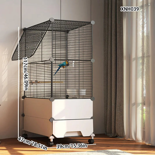 Bird Cage Parrot Cage Extra Large Household Winter House Large Black Phoenix Budgerigar Special Splash-Proof Breeding Cage