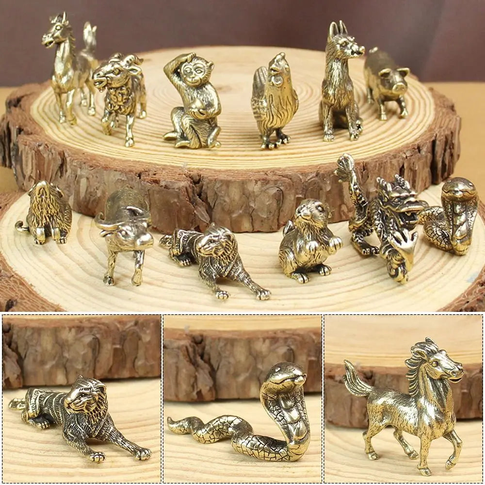 High Quality Chinese Bull Ornament Sculpture Animals Statue Ornament Copper Miniatures Figurines Pure Copper Desk Decoration