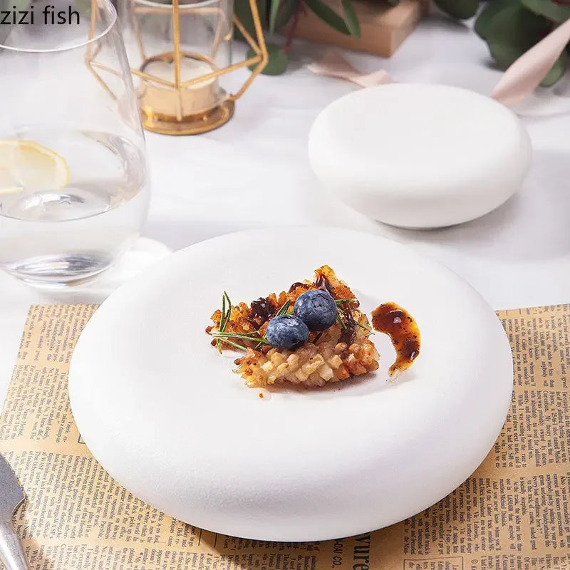 Ceramic Dinner Plate Restaurant Creative Cooking Plate Steak Plate Snack Plates Dessert  Plates Sushi Plates Household Utensils