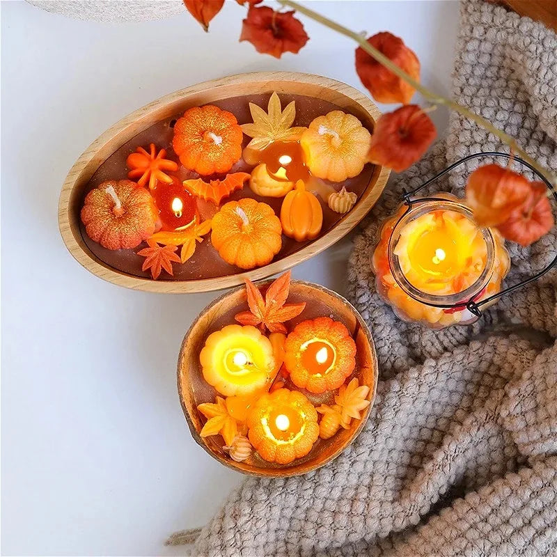 Halloween Pumpkin Aromatic Candles for Room Decoration Pumpkin Spice Autumn Candle for Thanksgiving Day