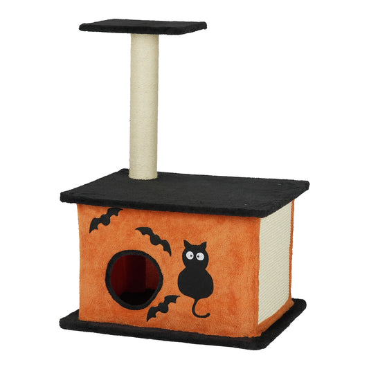 33" Halloween Cat Tree, Cat Tower  Tree for Indoor Cats with Spacious Condo, Large Platform, Sisal Scratching Post