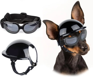 ATUBAN Dog Helmet Sunglasses for Small Dogs,UV Protection Dog Glasses Sport Hat for Medium Dogs,for Dog Outdoor Driving Walking