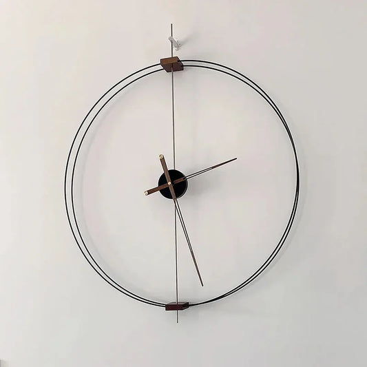 Spanish Wall Clock Minimalist Clock Living Room Aesthetic Art Clocks Solid Wood Pointer Large Wall Clock Silent Movement Clocks