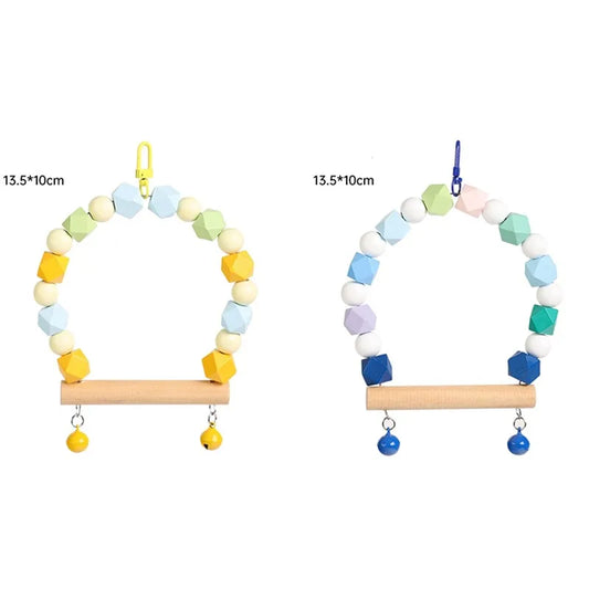 Bird Parrot Toys Ladders Swing Chewing Toys Hanging Pet Bird Cage Accessories Hammock Swing Toy for Small Parakeets