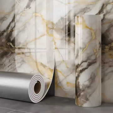 1 roll 40cm wide marble appearance thick foam self-adhesive wallpaper waterproof tile style bedroom living room wall sticker