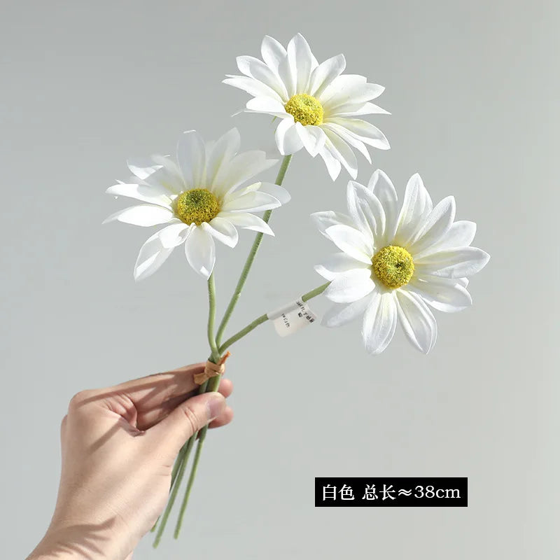 15Pc Moisturizing  Chrysanthemum Daisy Artificial Flowers Bridal Bouquet Wedding Decor Party Floral Arrangement Home Accessories