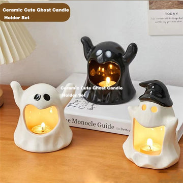 Halloween Ghost Candlestick Cute Ghost Creative Restaurant Tabletop Aromatherapy Candle Decoration Atmosphere Decoration
