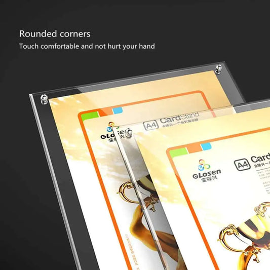 A5 Desktop Slant Back Clear Plexiglass Acrylic Sign Holder Picture Photo Frames Flyer Document Paper Display Stand