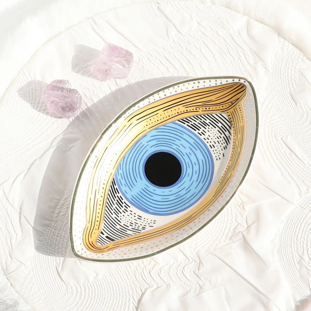 Ceramic Jewelry Dish Storage Trays Trinket Dish Ring Dish Evil Eye Plate Jewelry Organizer Containers Home Desktop Deco