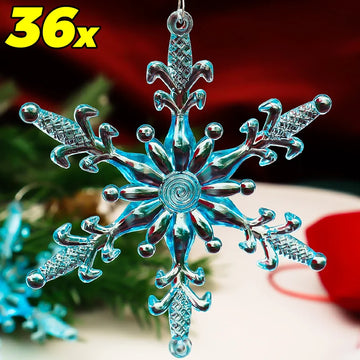 12/36x Christmas Acrylic Snowflake Icicle Ornaments Transparent Xmas Tree Hanging Pendant Christmas Decoration For Home New Year