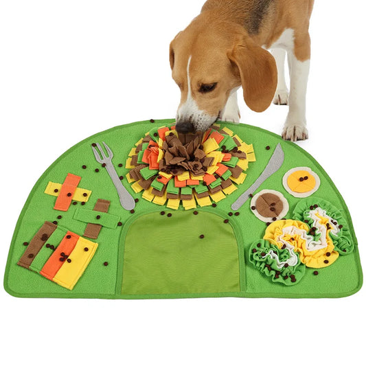 Dog Snuffle Mat for Enrichment Scent Puzzle Toy Hide Seek Treats Mental Stimulation Stress Relief Slow Feeder Tool