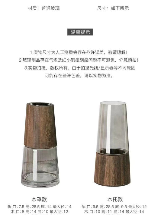 Nordic Light Luxury Simple Tabletop Glass Vase Landing South Bamboo Hydroponic Ware Transparent Tabletop Vase Decoration