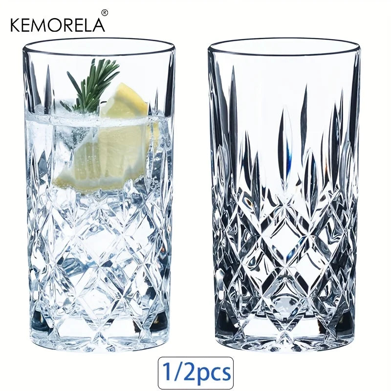 423ML Stemware 1/2 PCS Glass Cup Parties Glassware for Drinking Water Beer or Soda Stylish and Elegant Tableware Dishwasher