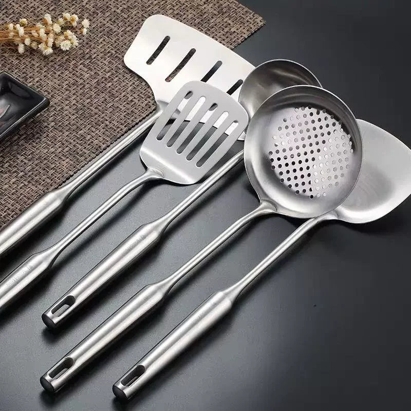 304 Stainless Steel Wok Spatula Metal kitchen utensils Slotted Turner Spoon Ladle Cooking Tools Utensil Set Kitchen Accessories