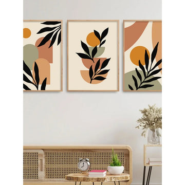 Abstract Nordic Wall Art Boho Style Geometric Lines Sun Greenery Simple   on Canvas Posters and Prints Home Bedroom Decor