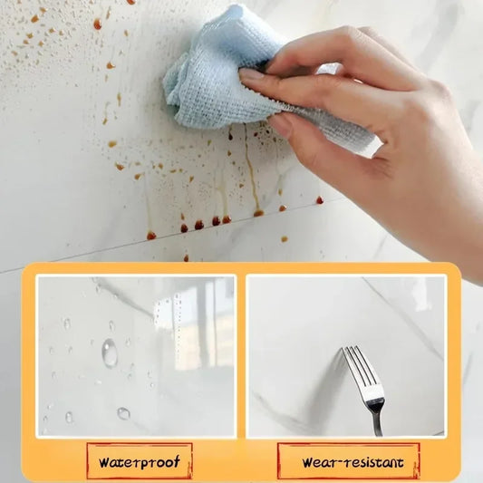 10-40PCS Marble Style Self-adhesive Floor Stickers Thickened Wear-resistant PVC Flooring Mats for Household Use Easy To Install