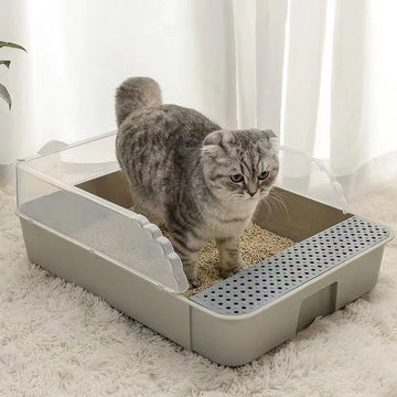 Large Full Semi-Enclosed Cat Toilet, Cat Litter Box, Anti-Sand, Small Size, Large, Full, Supplies