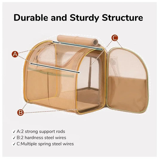 Cat Backpack for Travel & Outdoor Oxford Fabric Pet Carrier with Expandable Breathable Space Capsule Design Backpack for Cats